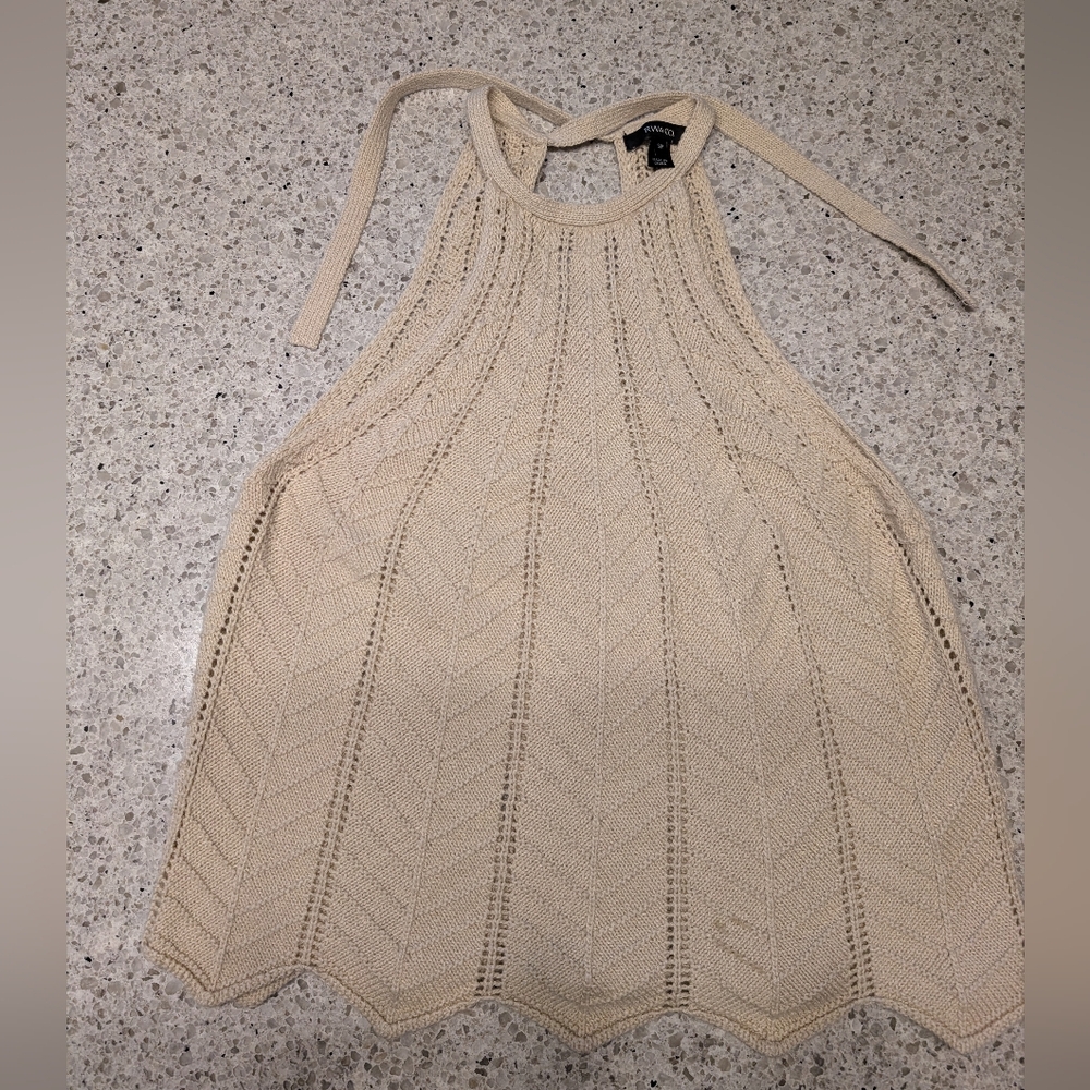 RW&CO. Beige Knit Halter Top
